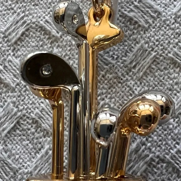 NWT gorgeous and whimsical Piper•K golf bag and clubs pink and cream key ring. - Picture 7 of 12